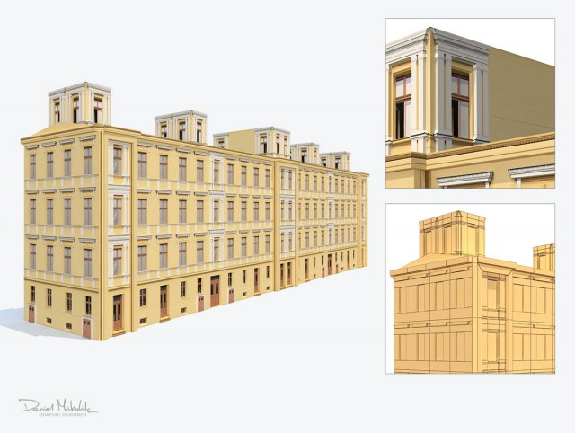 apartment house 196 3D Модель .c4d .max .obj .3ds .fbx .stl .blend 