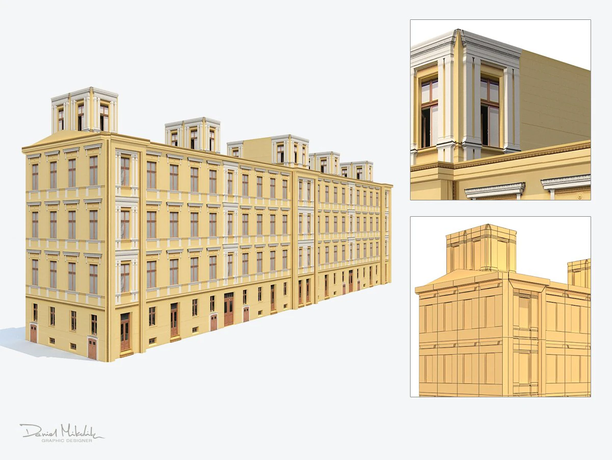 apartment house 196 3D Model .c4d .max .obj .3ds .fbx .stl .blend