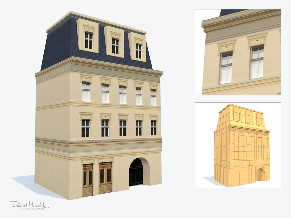 apartment house 199 3D Model .c4d .max .obj .3ds .fbx .stl .blend 