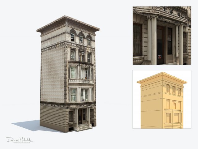 apartment house 211 3D Модель .c4d .max .obj .3ds .fbx .stl .blend 