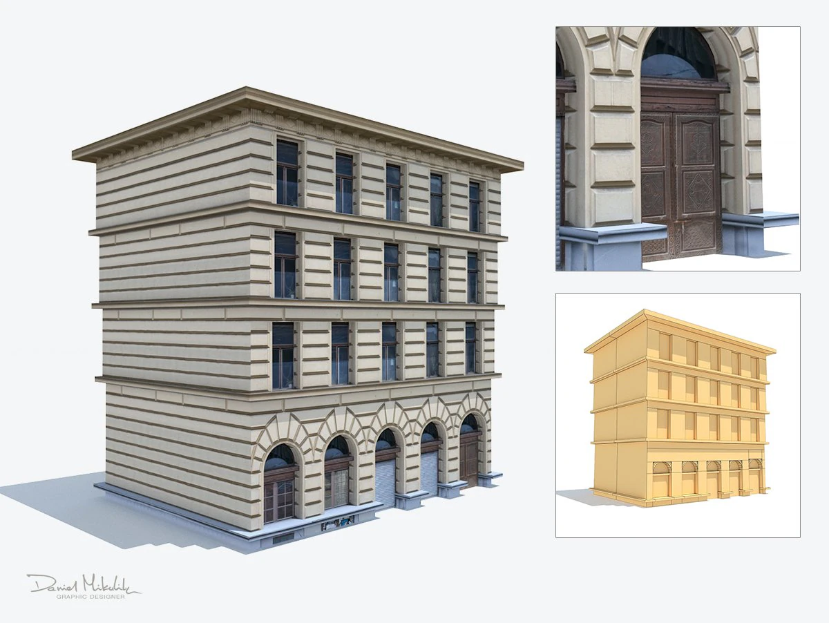 apartment house 213 3D Model .c4d .max .obj .3ds .fbx .stl .blend 