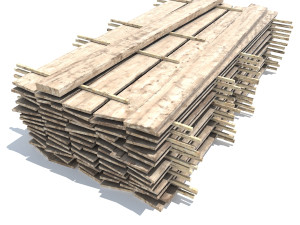wood board stock low poly 3D Model