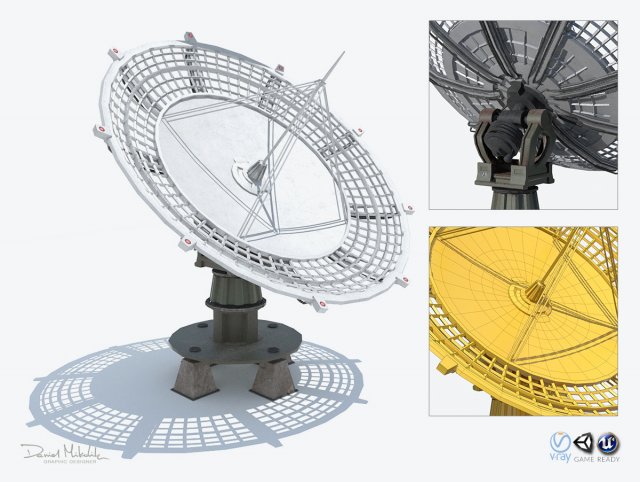 huge satellite dish 3D Model .c4d .max .obj .3ds .fbx .stl .blend 