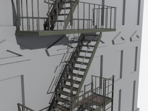 fire escape stairs modular 3D Model