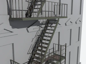 Feuerfluchttreppe modular 3D Modell