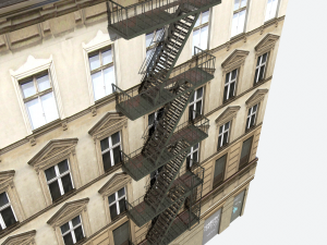 fire escape stairs modular 3D Model