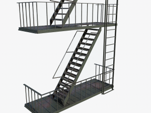 fire escape stairs modular 3D Model
