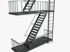 Feuerfluchttreppe modular 3D Modell