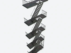 Feuerfluchttreppe modular 3D Modell