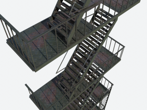 fire escape stairs modular 3D Model