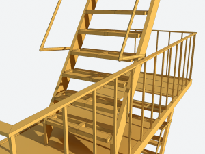 fire escape stairs modular 3D Model