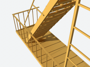 fire escape stairs modular 3D Model