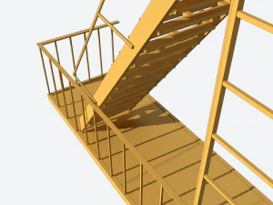 Feuerfluchttreppe modular 3D Modell