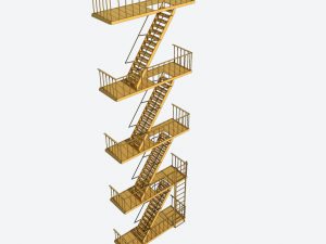 fire escape stairs modular 3D Model