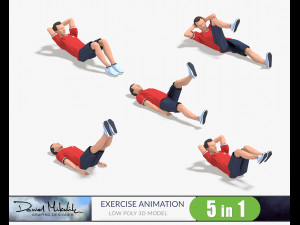5 exercise animations small pack 3D Model