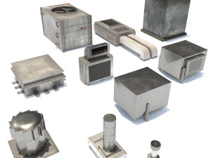 aluminium rooftop elements pack 3D Model