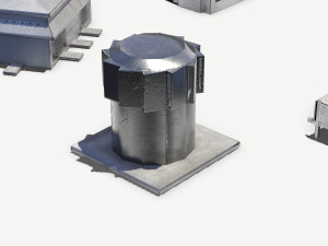 aluminium rooftop elements pack Model 3D