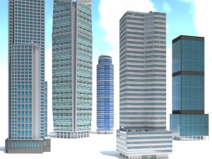 high rise city building bundle 3D Model