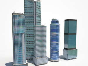 high rise city building bundle 3D Model