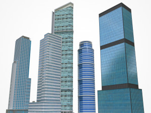 high rise city building bundle 3D Model