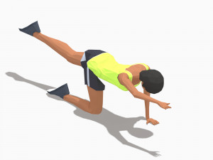 30 woman exercise pack Model 3D