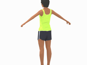 low poly woman exercise rig 3D मॉडल