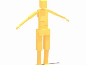 low poly woman exercise rig 3D Model
