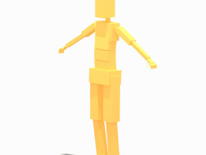 low poly woman exercise rig 3D मॉडल