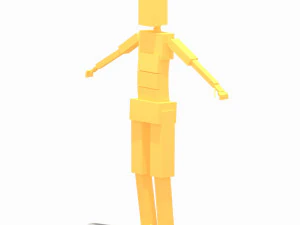 low poly woman exercise rig 3D Model