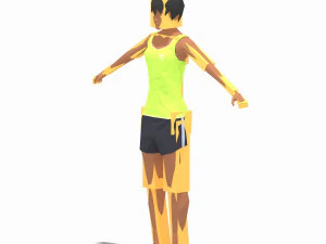 low poly woman exercise rig 3D Model