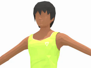 low poly woman exercise rig 3D Model
