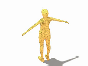 low poly woman exercise rig 3D Model