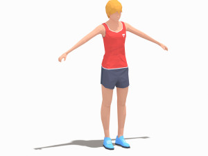 low poly woman exercise rig 3D मॉडल