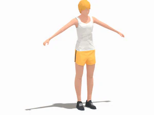 low poly woman exercise rig 3D Model