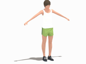 low poly woman exercise rig 3D मॉडल