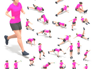 30 woman exercise pack vol 2 3D Model