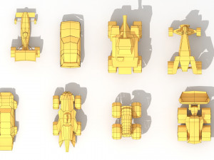 low poly cartoon cars toys 3D Model