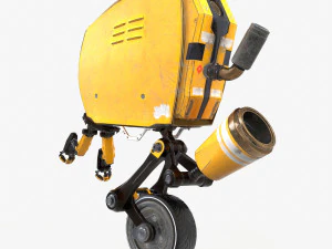 robot fantascientifico monociclo Modello 3D