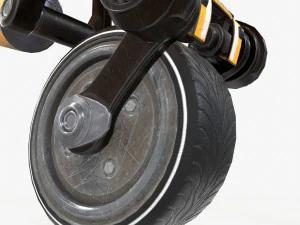 robot fantascientifico monociclo Modello 3D