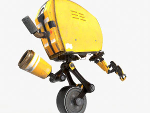 robot fantascientifico monociclo Modello 3D