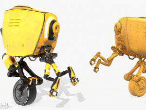 robot fantascientifico monociclo Modello 3D