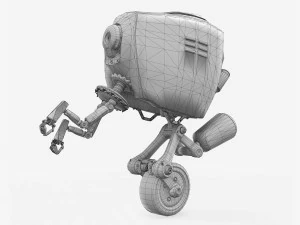 robot fantascientifico monociclo Modello 3D