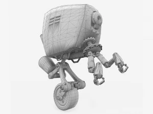 robot fantascientifico monociclo Modello 3D