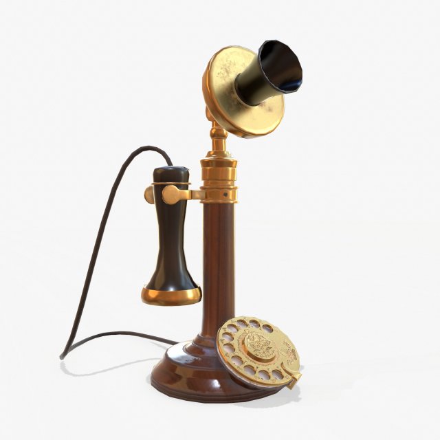 retro telephone Modelo 3D .c4d .max .obj .3ds .fbx .stl .blend 