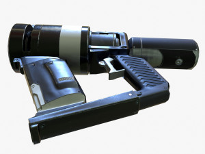 low poly sci-fi revolver pbr 3D Model