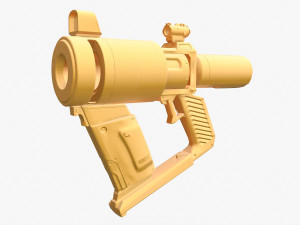 low poly sci-fi revolver pbr 3D Model