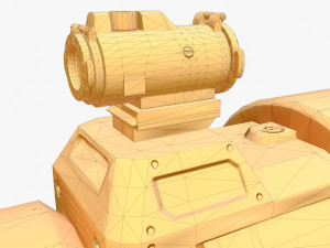 low poly sci-fi revolver pbr 3D Model