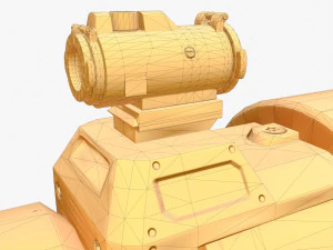 low poly sci-fi revolver pbr 3D Model