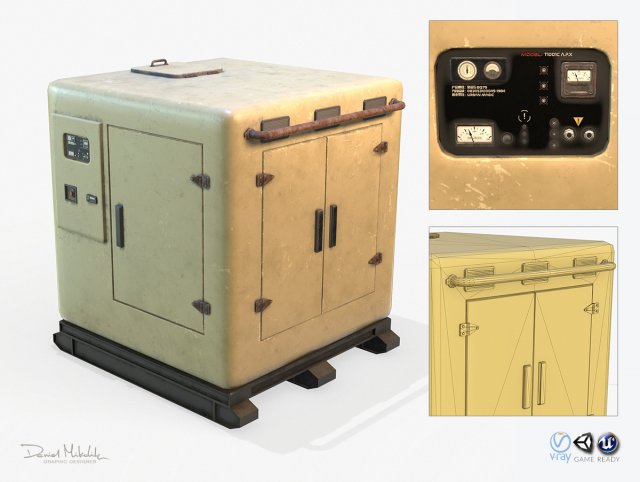 electric box pbr 3D Модель .c4d .max .obj .3ds .fbx .stl .blend 