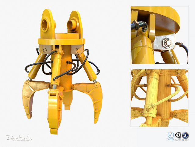 mechanical arm pbr Modelo 3D .c4d .max .obj .3ds .fbx .stl .blend 